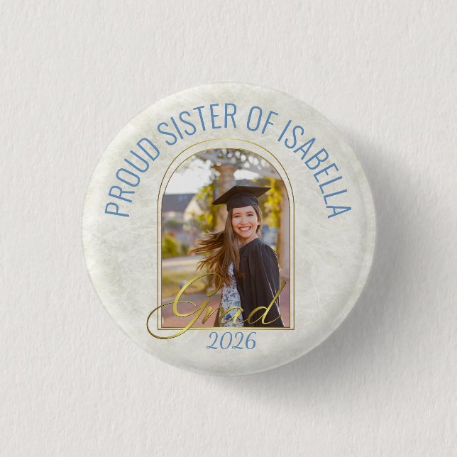 Stolze Schwester des Absolventen Moderne individue Button (Vorderseite)