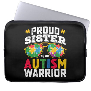 Stolze Schwester einer Familie des Autismus Kriege Laptopschutzhülle