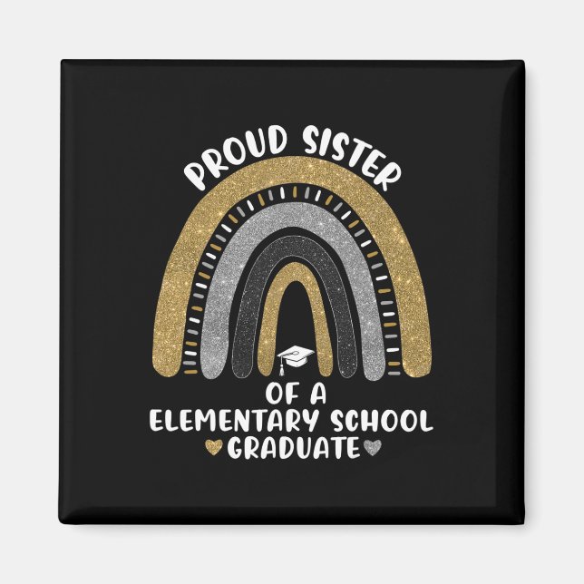 Stolze Schwester einer Grundschule Rainb Magnet (Vorne)