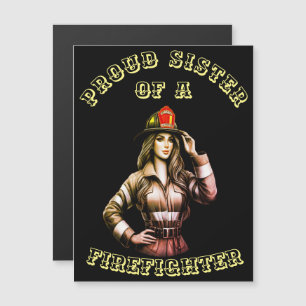 Stolze Schwester eines FeuersFighter Hi-Tech Magnetkarte