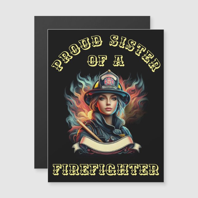 Stolze Schwester eines FeuersKämpfe Fantasie W Magnetkarte (Vorne/Hinten)