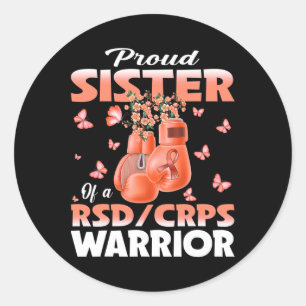Stolze Schwester eines Rsd Crps Krieger Bewusstsei Runder Aufkleber