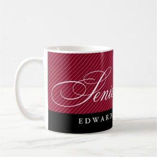 Stolze Senioren Schwarzer Maroon rote Streifen Kla Kaffeetasse