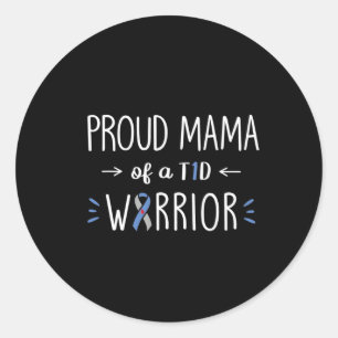 Stolze T1D-Mama von Son Diabetes Bewusstsein Diabe Runder Aufkleber