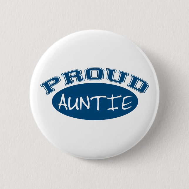 Stolze Tante (blau) Button (Vorderseite)