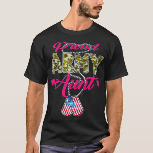 Stolze Tante Camouflage US Flag Tags Pride Milita T-Shirt