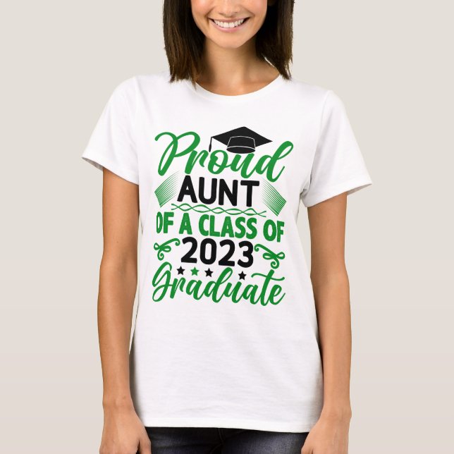 Stolze Tante einer Klasse von 2023 Absolvent T-Shirt (Vorderseite)