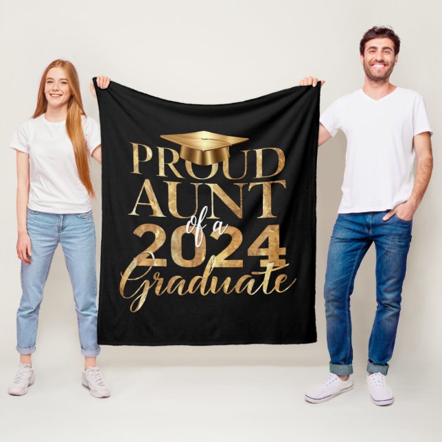 Stolze Tante einer Klasse von 2024 Hoher Abschluss Fleecedecke (Beispiel)