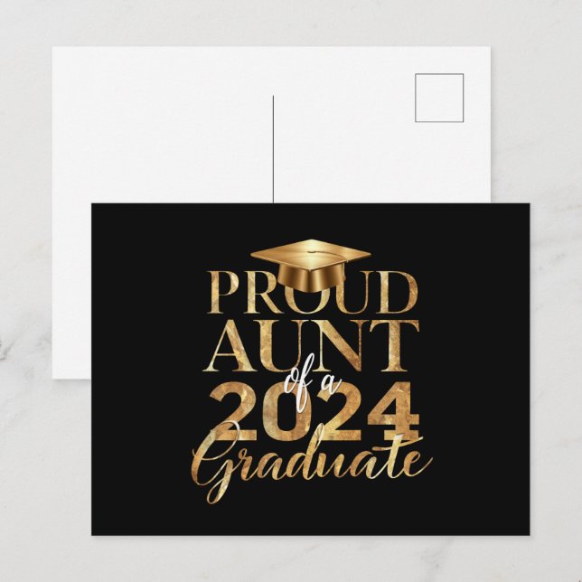 Stolze Tante einer Klasse von 2024 Hoher Abschluss Postkarte (Vorne/Hinten)