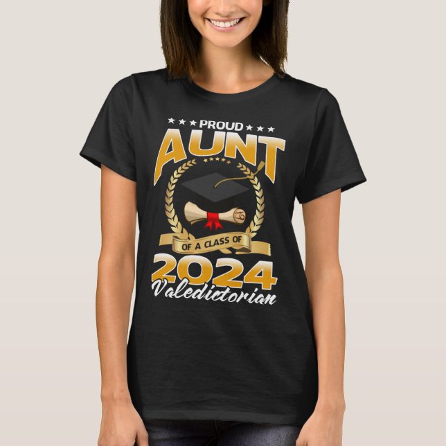 Stolze Tante einer Klasse von 2024 T-Shirt (Vorderseite)