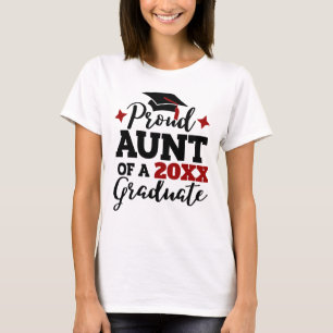 Stolze Tante eines 2022 Absolventen schwarzen rote T-Shirt