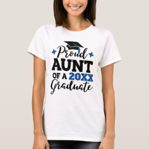 Stolze Tante eines 2022 Absolventen schwarzen rote T-Shirt