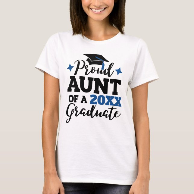Stolze Tante eines 2022 Absolventen schwarzen rote T-Shirt (Vorderseite)