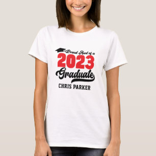 Stolze Tante eines 2023 Graduate Red Bold Script T-Shirt
