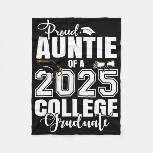 Stolze Tante eines 2025 Uni Graduate Abschluss Fleecedecke