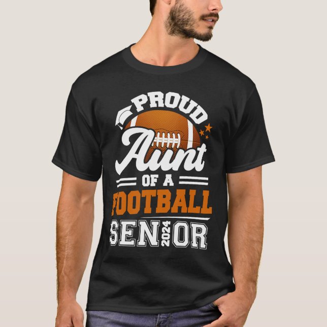 Stolze Tante eines Football Senior 2024 Graduate T-Shirt (Vorderseite)