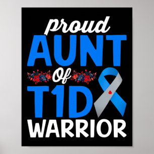 Stolze Tante eines T1d-Kriegers Überlebender Diabe Poster