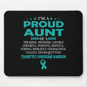 Stolze Tante eines Tourette-Syndrom-Kriegers T Mousepad