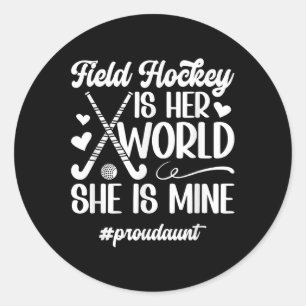 Stolze Tante Field Hockey Tante eines Field Hockey Runder Aufkleber