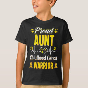 Stolze Tante Kinderkrebs-Krieger-Bewusstseinsribb T-Shirt