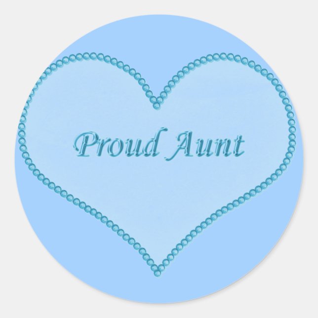 Stolze Tante Sticker, blau Runder Aufkleber (Vorderseite)