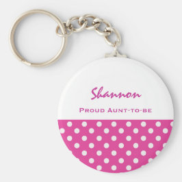 Stolze Tante-to-be Niedliche Polka Dot Schlüsselan Schlüsselanhänger