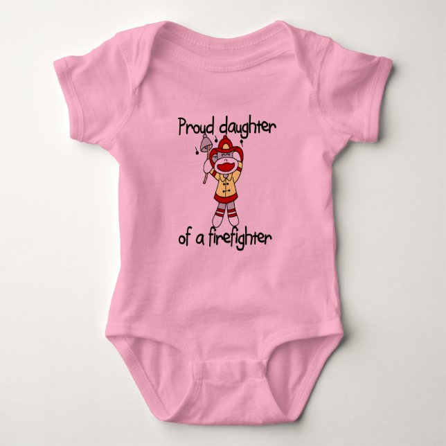 Stolze Tochter der Feuerwehrmann-T-Shirts und der Baby Strampler (Vorderseite)