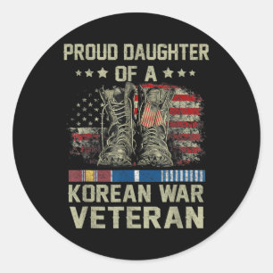 Stolze Tochter eines Veteranen aus dem Koreakrieg, Runder Aufkleber