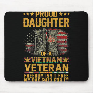 Stolze Tochter von Vietnam Veteran Patriotic Vet F Mousepad