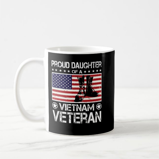 Stolze Tochter von Vietnam Veteran US-Flagge Veter Kaffeetasse (Links)