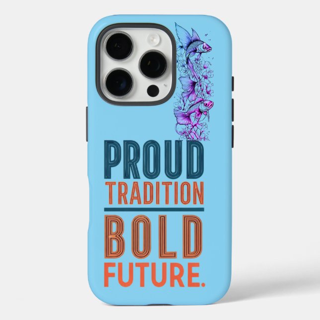 Stolze Tradition, kühne künftige Gestaltung der Fi iPhone 16 Pro Hülle (Rückseite)