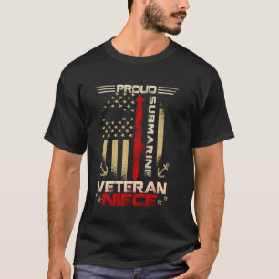 Stolze U-Boot-Veteranin Nichte US-Flagge Patriotis T-Shirt