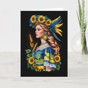 Stolze ukrainische Schönheit – Patriotische Ukrain Karte