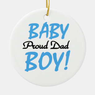 Stolze Vater-Baby-Jungen-Geschenke Keramikornament