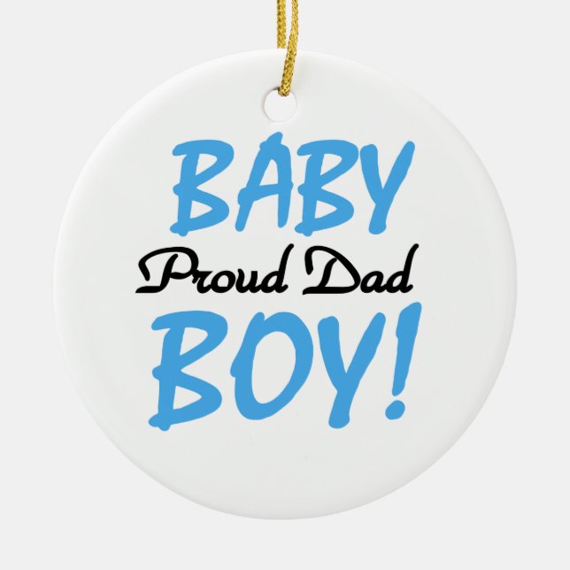 Stolze Vater-Baby-Jungen-Geschenke Keramikornament (Vorne)