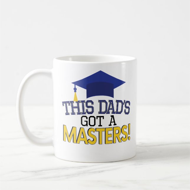 Stolze Vater-Hauptgrad-Abschluss-Kaffee-Tasse MBA Kaffeetasse (Links)