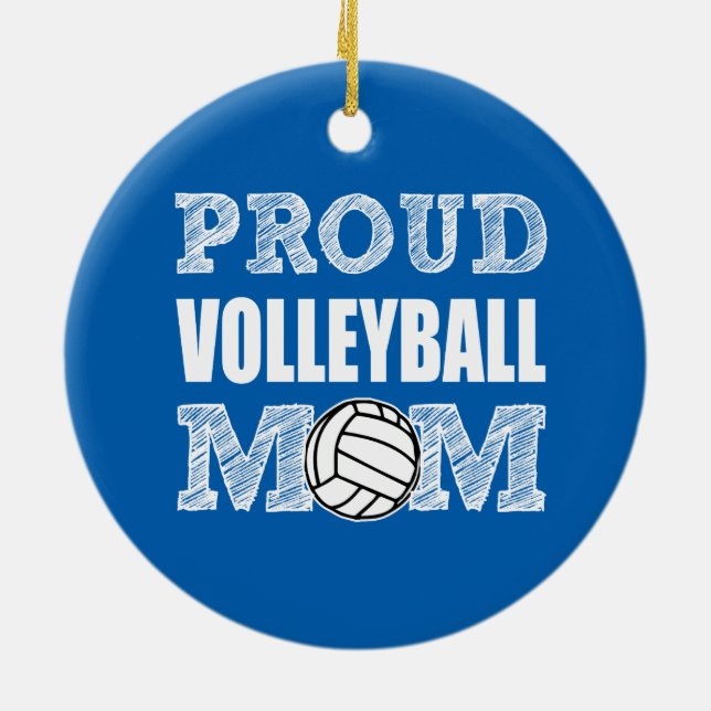 Stolze Volleyball-Mamaverzierung Keramikornament (Hinten)
