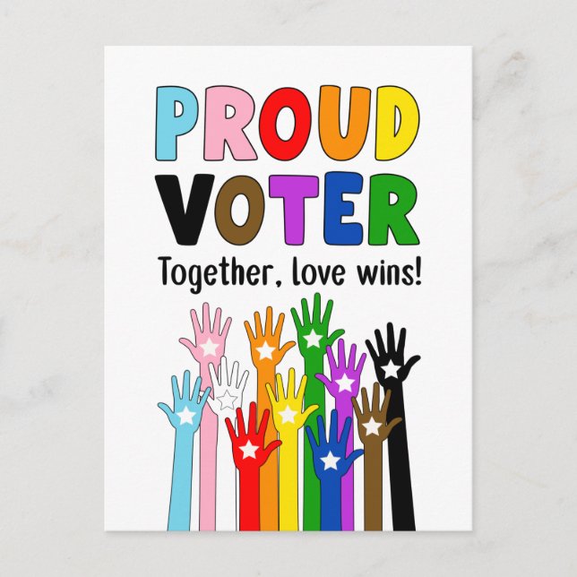 Stolze Wähler - Gemeinsam gewinnt die Liebe! Postkarte (Vorderseite)