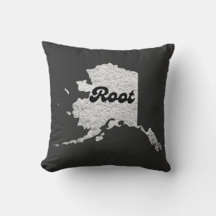 stolzer Alask Staat Root Map Kontur Rocky Map AK Kissen