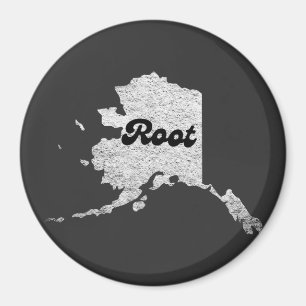 stolzer Alask Staat Root Map Kontur Rocky Map AK Magnet