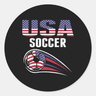 Stolzer Amerika Fußballmannschaft Unterstützer Usa Runder Aufkleber