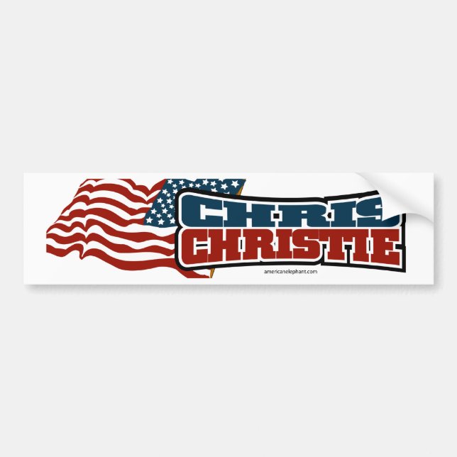 Stolzer Amerikaner Chris Christie Autoaufkleber (Vorne)
