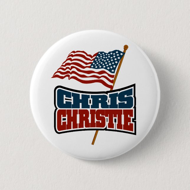 Stolzer Amerikaner Chris Christie Button (Vorderseite)