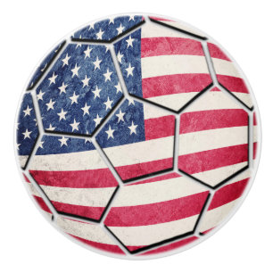Stolzer Amerikaner USA-Flaggen-Fußball Keramikknauf
