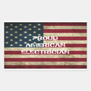 Stolzer amerikanischer Elektriker-Aufkleber Rechteckiger Aufkleber