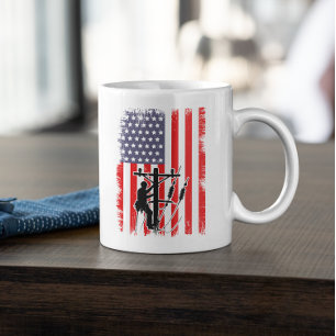 Stolzer amerikanischer Leitungsmonteur Patriotisch Kaffeetasse