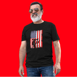 Stolzer amerikanischer Leitungsmonteur Patriotisch T-Shirt