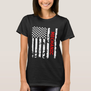 Stolzer amerikanischer Mechaniker USA-Flagge T-Shirt