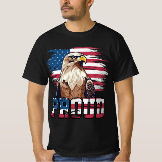 Stolzer amerikanischer Weißkopfseeadler - USA-Flag T-Shirt
