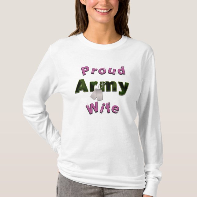 Stolzer Armee-EhefrauHoodie T-Shirt (Vorderseite)